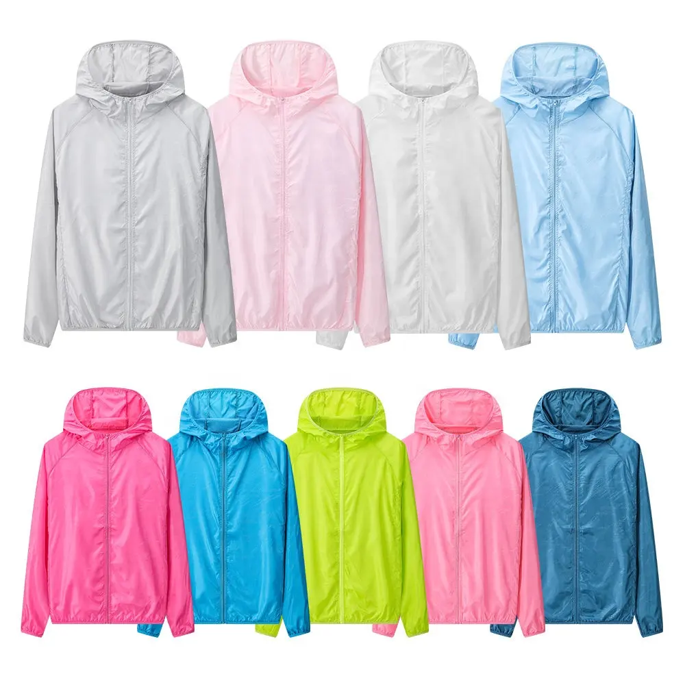 Coupe-vent d'été unisexe, imperméable, manteau de pluie léger, Protection contre les éruptions cutanées, vêtements de Protection solaire, veste, vente en gros