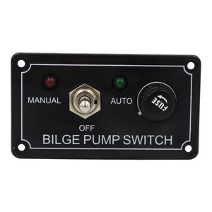 Bilge Pump <b>Switch</b> Panel <b>12V</b> 5A Manual Auto With Indicator <b>Lights</b> ABS Plastic Marine Boat Use - Product Image 1