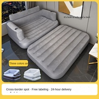Matelas gonflable double pour le commerce extérieur, idéal pour le camping en extérieur, les festivals de musique, lit d'appoint paresseux, résistant à l'humidité, avec revêtement floqué