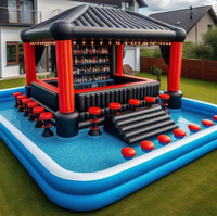 Bar à eau gonflable personnalisé pour adultes, tente de pub gonflable avec piscine pour fête dans la cour, bar de piscine gonflable