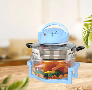 Horno halógeno de infrarrojos para el hogar visual eléctrico de 12L con anillo extensor de acero inoxidable, horno de convección, freidora de aire - Product Image 3