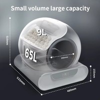 Bac à litière pour chat à nettoyage automatique - Toilette intelligente électrique pour chat, mains libres, contrôlée par application Tuya, capacité de 65 L pour chats de 10 kg