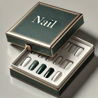 Boîtes d'emballage en carton rigide recyclé écologiques personnalisées, doublées d'éponge, couleur personnalisée, boîte de luxe fantaisie pour faux ongles