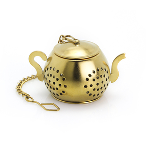 Thép Không Gỉ Titan Mạ Vàng Ấm Trà Trà Infuser Bóng Trà Với Chuỗi - Product Image 6