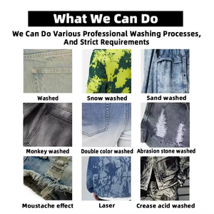 Pantaloncini da carpentiere personalizzabili con borchie con <span class=keywords><strong>bottone</strong></span> con orlo grezzo con bordo in difficoltà <span class=keywords><strong>pantaloni</strong></span> in Denim lavorato a maglia a <span class=keywords><strong>doppio</strong></span> ginocchio - Product Image 6