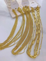 Kalung Emas Polos Fantastis LS-L2591 untuk Pria, Kalung Rantai Ular, Kalung Rantai Pilin Berlapis Perak