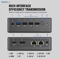 Mini PC NUC Sharerdp Factory Intel N100 N95 DDR4 DDR5 M.2 NVMe SSD Double LAN HDMI DP Type-C pour Affichage Dynamique 12V