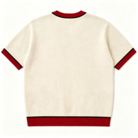 Pull en tricot personnalisé OEM, sweat-shirts décontractés pour hommes, pull en tricot jacquard à col rond à manches courtes avec logo pour hommes