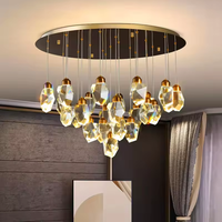 Décoration moderne pour la maison, lustre en cristal de météorite de luxe, lampe suspendue pour escalier, salon, lampes suspendues LED