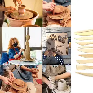 10 pièces faites à la main en bois polymère argile outils bricolage argile sculpture outils de modélisation