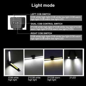 La nouvelle lampe de travail pliable à 90 degrés, double face, COB, avec aimant puissant et crochet, idéale pour l'entretien. - Product Image 4