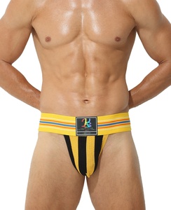 Slip da <span class=keywords><strong>Uomo</strong></span> a Rete a Righe Blu e <span class=keywords><strong>Bianche</strong></span>, Intimo Sportivo Traspirante a Vita Bassa con Fascia Larga, <span class=keywords><strong>Mutande</strong></span> da <span class=keywords><strong>Uomo</strong></span> Sexy con Sacchetto Frontale - Product Image 6