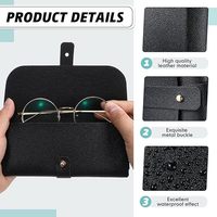 Étui à lunettes personnalisé en gros, étui de rangement portable en cuir PU de luxe avec logo personnalisé, anti-poussière pour lunettes de soleil