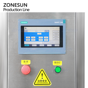 ZONESUN ZS-AFCL9 Lini Produksi Pengisian Cairan Botol Kaca Otomatis Kecepatan Tinggi dengan Servo, Penutupan, Pelabelan, dan Hood Aliran Laminar - Product Image 2