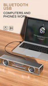 Fábrica personalizada Heavy Bass Wireless RGB BT Slim Table Laptop Soundbar Gaming Pc Altavoces Soundbar <span class=keywords><strong>para</strong></span> Pc Laptops - Product Image 4