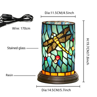 Lampe Tiffany en verre teinté, petites lampes de chevet pour le salon, décoration de la maison, cadeau d'anniversaire pour filles, Noël, Thanksgiving