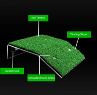 Plateforme de basking pour tortues en herbe synthétique populaire, avec échelle, pente d'escalade, île flottante, design en spirale, en plastique PP