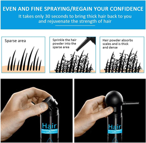 Nuevo tratamiento de pérdida de cabello vegano orgánico caliente, aplicador de spray de fibra para la construcción del cabello, Etiqueta Privada, fibras de construcción de cabello marrón oscuro - Product Image 3