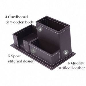 3-in-1 PU Leather and <b>Paper</b> Material Desk Set Office <b>Organizer</b> for Organization and Convenience - Product Image 5