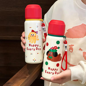 Thermos en acier inoxydable 316 de 550 ml à double paroi isolée pour Noël, avec un couvercle qui sert également de tasse et une portabilité facile - Product Image 2