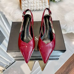 Novedad 2025: Zapatos de tacón alto sexys para mujer, estilo nupcial sin cordones, con plantilla de cuero genuino, transpirables, estilo veraniego, suaves para primavera. - Product Image 2