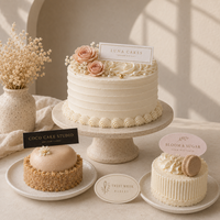 Décoration de gâteau en papier avec logo personnalisé, inserts de carte personnalisés pour gâteaux de mariage, anniversaire et fêtes de pâtisserie