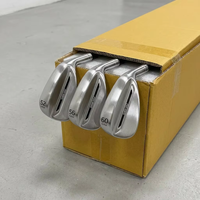 Juego de Wedges Forjados para Golf, 50, 54, 58 Grados, Fresados por CNC, para Diestros, Varilla de Acero, Empuñadura de Goma, Wedges de Sand Pitching y Lob