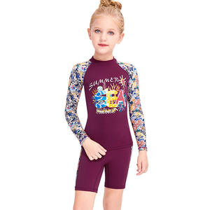 New Children Swimsuit Kids <b>Long</b> <b>Sleeve</b> Swimming <b>Top</b> <b>Swim</b> Trunks 2 Piece Set UPF50+ Sunscreen Girl Split Swimwear Suit - Product Image 3