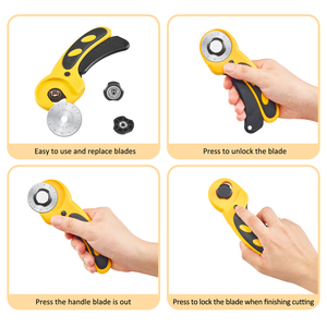 Cortador Rotatorio <span class=keywords><strong>de</strong></span> 45 mm con Mango Ergonómico y Bloqueo <span class=keywords><strong>de</strong></span> <span class=keywords><strong>Seguridad</strong></span> para Tela, Cuero, Manualidades, Costura y Acolchado - Product Image 3