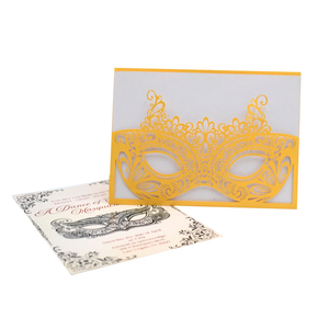 Quinceanera Wedding Prom Masquerade Party Supply Laser Cut Pocket <strong>Invitations</strong> for <strong>Graduation</strong> and Birthday - Product Image 4