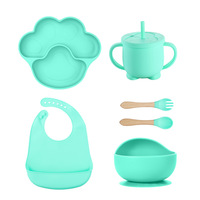 Nouveaux bavoirs en silicone de haute qualité pour enfants, ensemble de vaisselle pour bébé, sans BPA, motif de dessin animé, imperméable, passe au lave-vaisselle