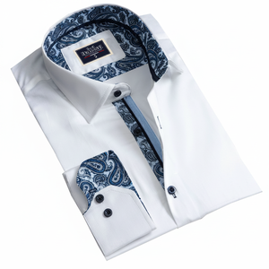 <span class=keywords><strong>Camisa</strong></span> de Vestir Blanca para Hombre - Manga Larga Ecológica Antiencogimiento y Antipilling para Primavera - Product Image 2