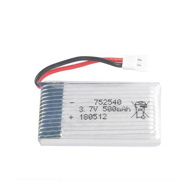 Fast Shipping 500mAh 3.7V Polymer Lithium Ion Battery Pack 25C for Syma Drones 752540 Model