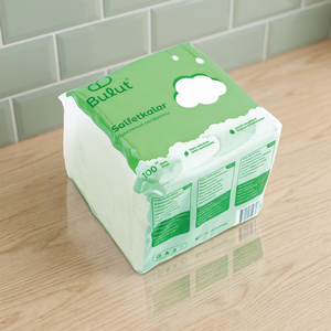 Servilletas de Papel Suave de 1 Capa Marca Bulut, 23x23cm, Blanco Escarchado, 100x40 Unidades, Estilo Bolsa, Uso Doméstico, Venta al Por Mayor - Product Image 3