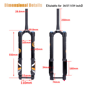 <span class=keywords><strong>Fourche</strong></span> à suspension pneumatique inversée en alliage d'aluminium pour <span class=keywords><strong>VTT</strong></span> BUCKLOS OEM/ODM 26 27,5 29 pouces, pièces de vélo - Product Image 3
