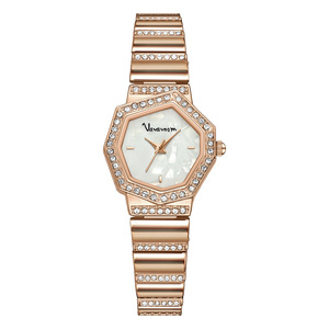 Montre octogonale en cristal pour femmes, bracelet en acier inoxydable, montre-bracelet à quartz analogique, élégante et tendance, 30 mm - Product Image 5