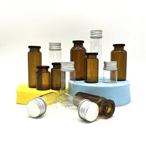Frasco de vidro moldado para injeção de penicilina farmacêutica esteroide com tubo de friso vazio, frasco médico de 2 5 10ml, pó liofilizado
