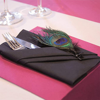 Vente en gros de serviettes en papier Airlaid de couleur noire teintée Noël mariage 14x16 papier serviette 2 plis