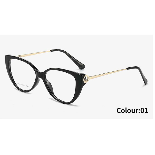 2025 Haoya TM1011 Women Wholesale Fashionable Cat Eye Six Colors Solid TR90 Optical Glasses Frames Metal Temples China Zhejiang