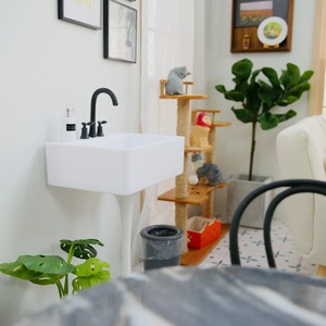 <b>Miniature</b> Kitchen Sink Faucet Set Plastic Dollhouse Accessories 6 Point DIY Ornament for Toy House Model Unisex Ages 5-13 - Product Image 4