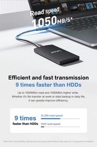 SL300 แบบพกพา SSD ภายนอก 1TB 2TB USB3.2 Gen2 Type-C อินเทอร์เฟซโซลิดสเตตไดรฟ์สำหรับคอมพิวเตอร์ SL300 1TB แบบพกพาภายนอก - Product Image 3