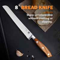 Couteau de chef en acier inoxydable personnalisé de qualité supérieure, couteau de cuisine, couteau à manche en bois, OEM/ODM