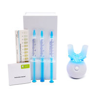 Nueva tecnología Fórmula libre de agua Doble blanqueamiento PVP y 6% Peróxido de hidrógeno Sabor a menta Kit de gel blanqueador de dientes doble LED