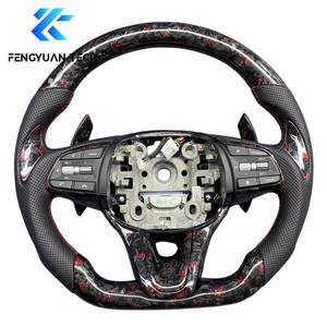 Volante de Cuero y Fibra de Carbono Forjado para <span class=keywords><strong>Hyundai</strong></span> <span class=keywords><strong>Genesis</strong></span> G70 G80 <span class=keywords><strong>Coupé</strong></span> 2.0t/3.8 2014 2015 2013 2010 2020 2023 2011 <span class=keywords><strong>2022</strong></span> - Product Image 1