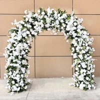 Composition florale arquée pour décoration de mariage, 2,4 mètres de haut, fleurs artificielles pour fond de scène de mariage, roses artificielles
