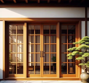 Stile giapponese in legno massello porta pieghevole <span class=keywords><strong>Design</strong></span> moderno interno Tatami divisorio in legno per soggiorno camera da letto balcone ristorante - Product Image 2