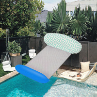 Hamac gonflable en PVC prêt à être expédié avec filet, dossier pliable double usage pour chaise longue flottante intérieure/extérieure