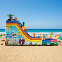 Nouveau design, toboggan aquatique gonflable de 20 pieds pour fête de plage et piscine, avec piscine XL, PVC de qualité commerciale, certifié CE