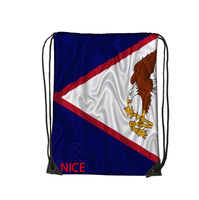 Sac à cordon avec texte patriotique de la Samoa américaine, sac à dos avec carte du drapeau de la Samoa américaine, sac à cordon léger pour la plage, la salle de sport, l'école