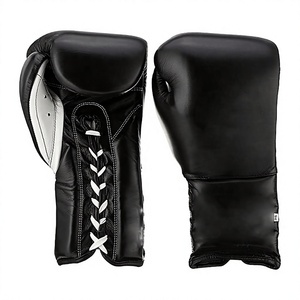 Guantes de Boxeo Profesionales de Cuero con Cordones para Muay Thai, Uso en Gimnasio, Ligeros, Transpirables, Correa de Muñeca Ajustable, Unisex - Product Image 1